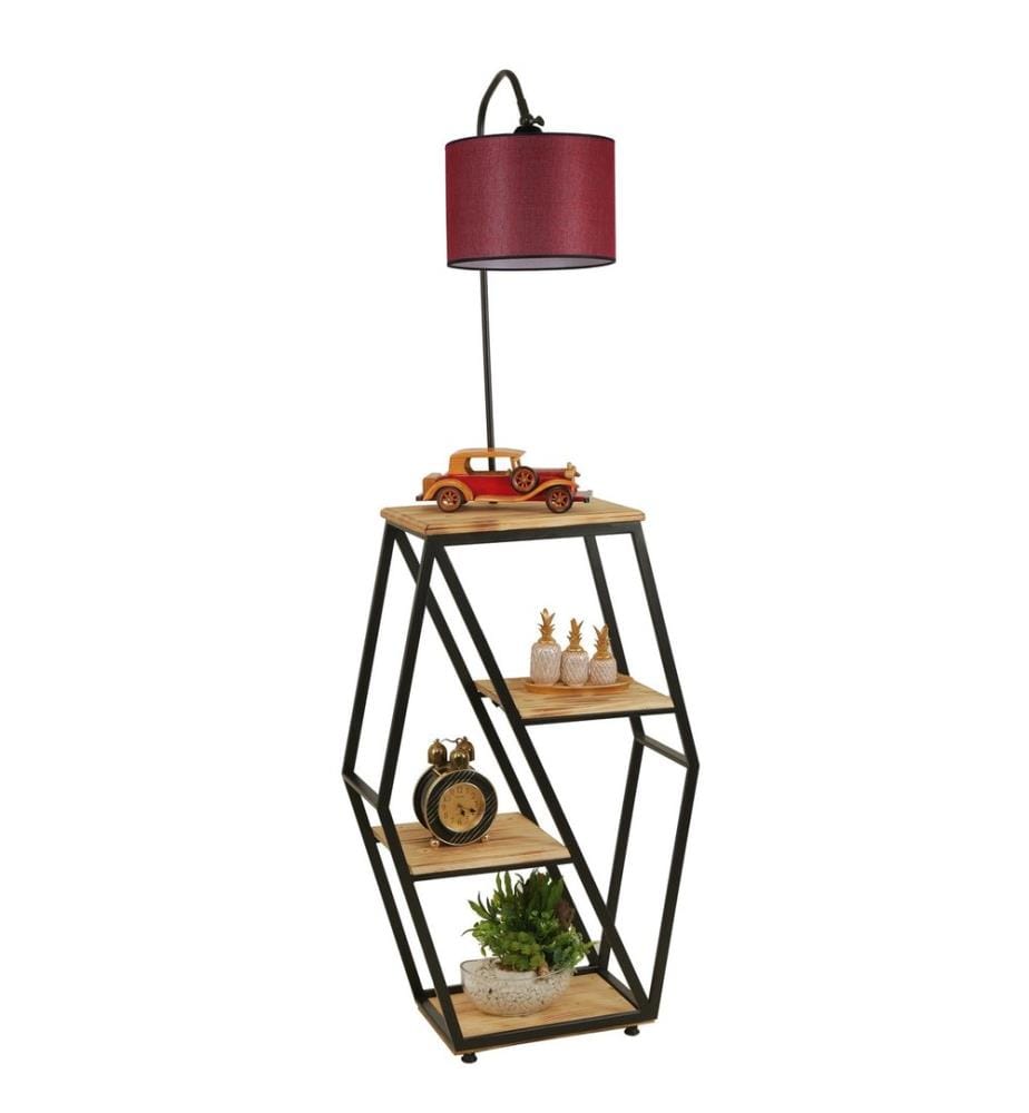 Lampadaire, Claret Red, Metal Body