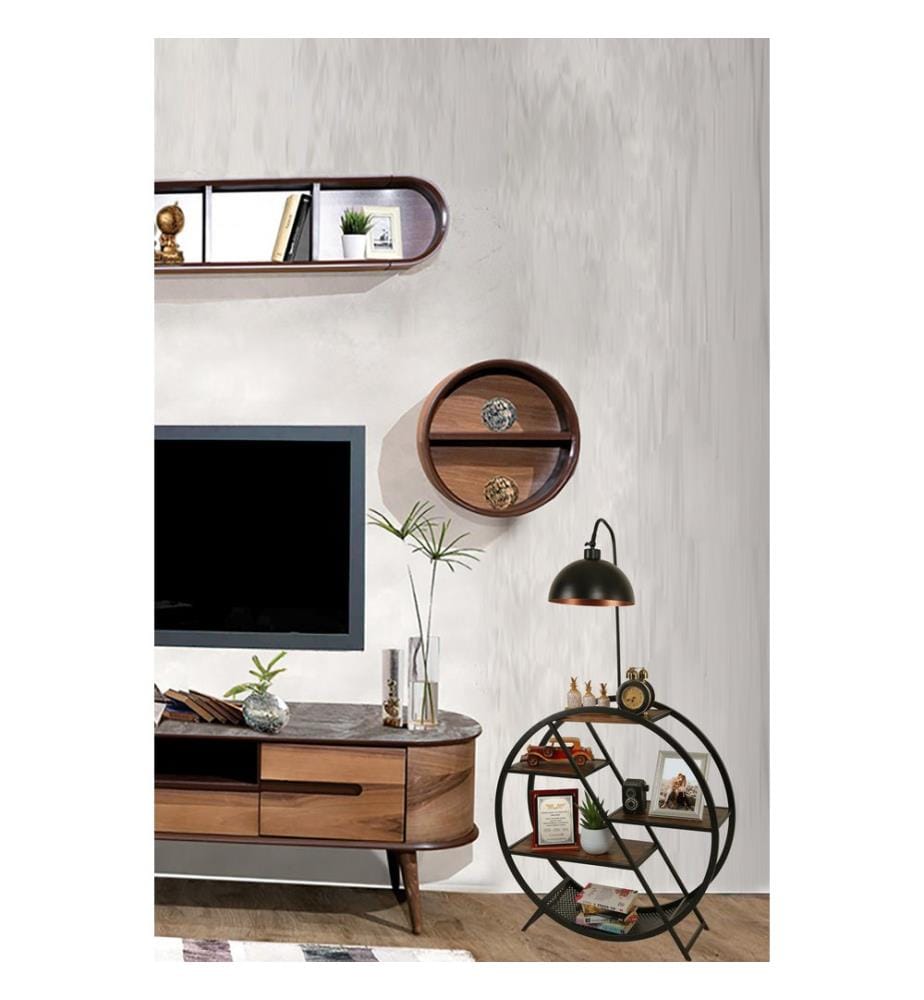 Lampadaire, Walnut, Metal Body