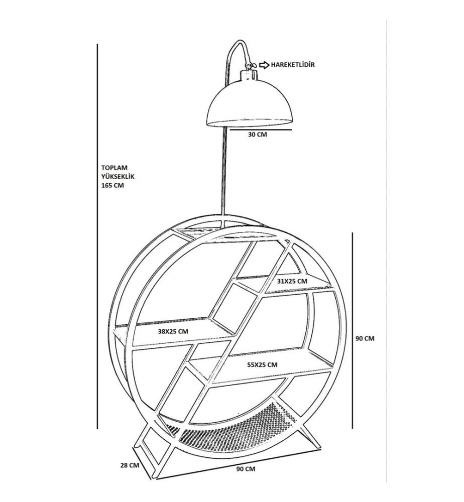 Lampadaire, Khaki, Metal Body