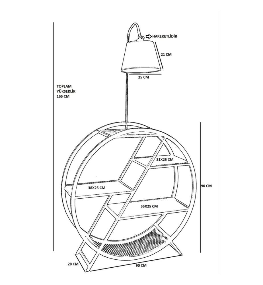 Lampadaire, Black, Metal Body