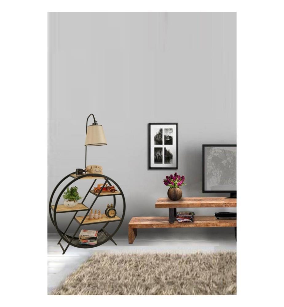 Lampadaire, Wicker, Metal Body