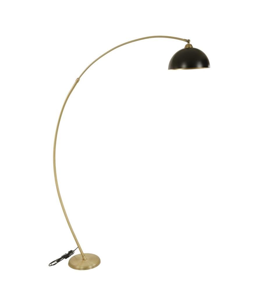 Lampadaire, Gold, Black, Metal Body