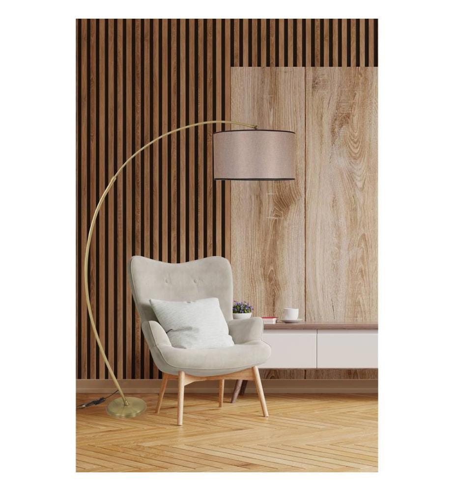 Lampadaire, Dark Wicker, Metal Body