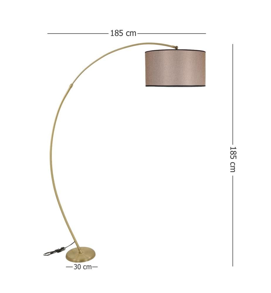 Lampadaire, Dark Wicker, Metal Body