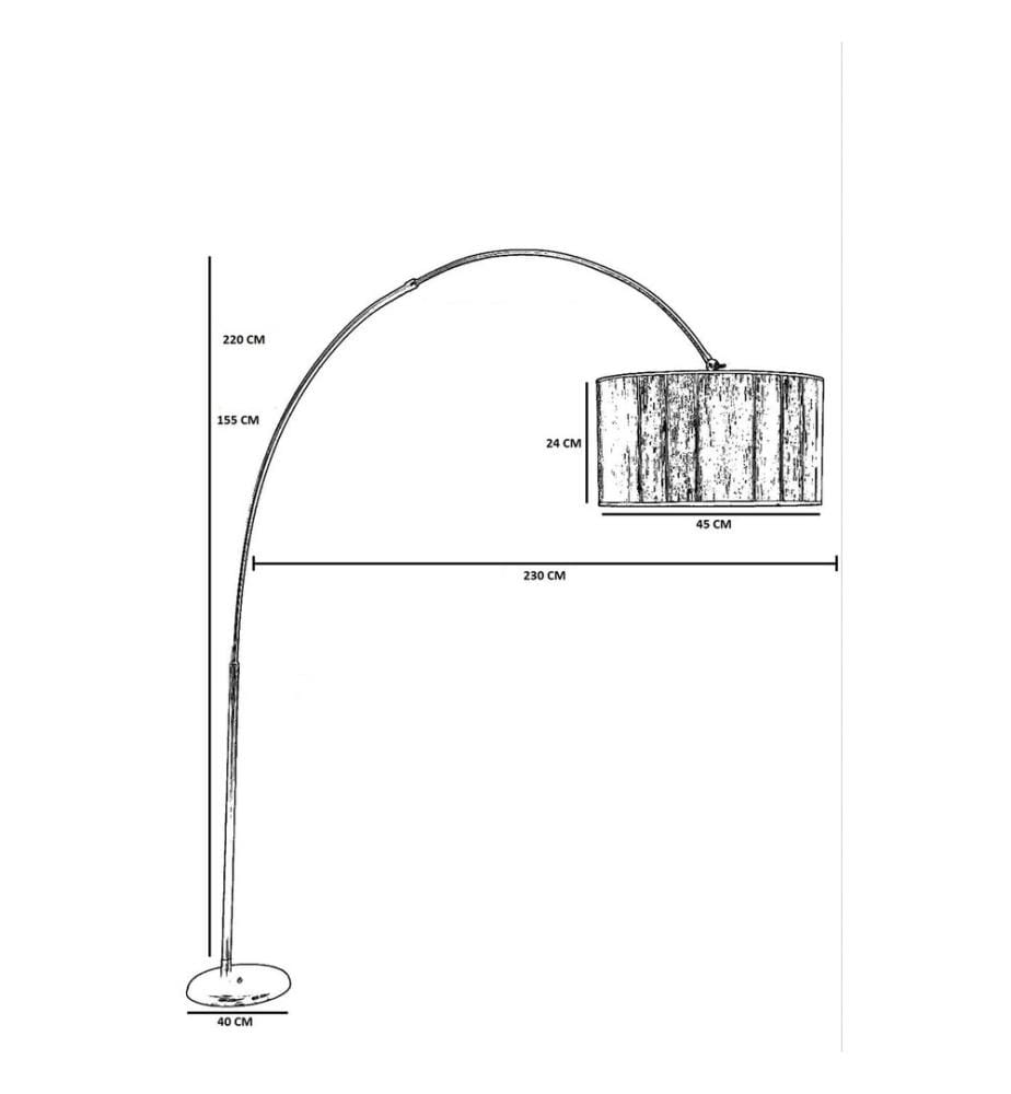 Stehlampe, Dark Wicker, Metallgehäuse, Mattchrombeschichtung