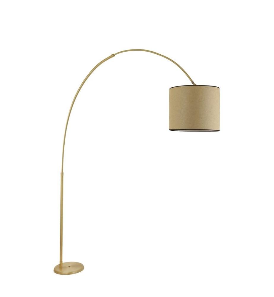 Lampadaire, osier, corps en métal, revêtement chrome mat