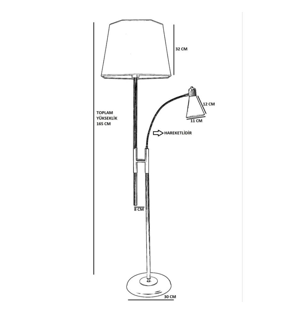 Stehlampe, Hellgrau, Metallgehäuse, Chrombeschichtung