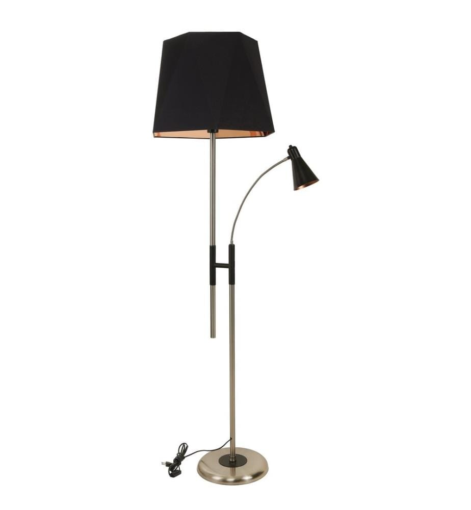 Lampada da terra, Nero, Rame, Corpo in metallo, Rivestimento in cromo