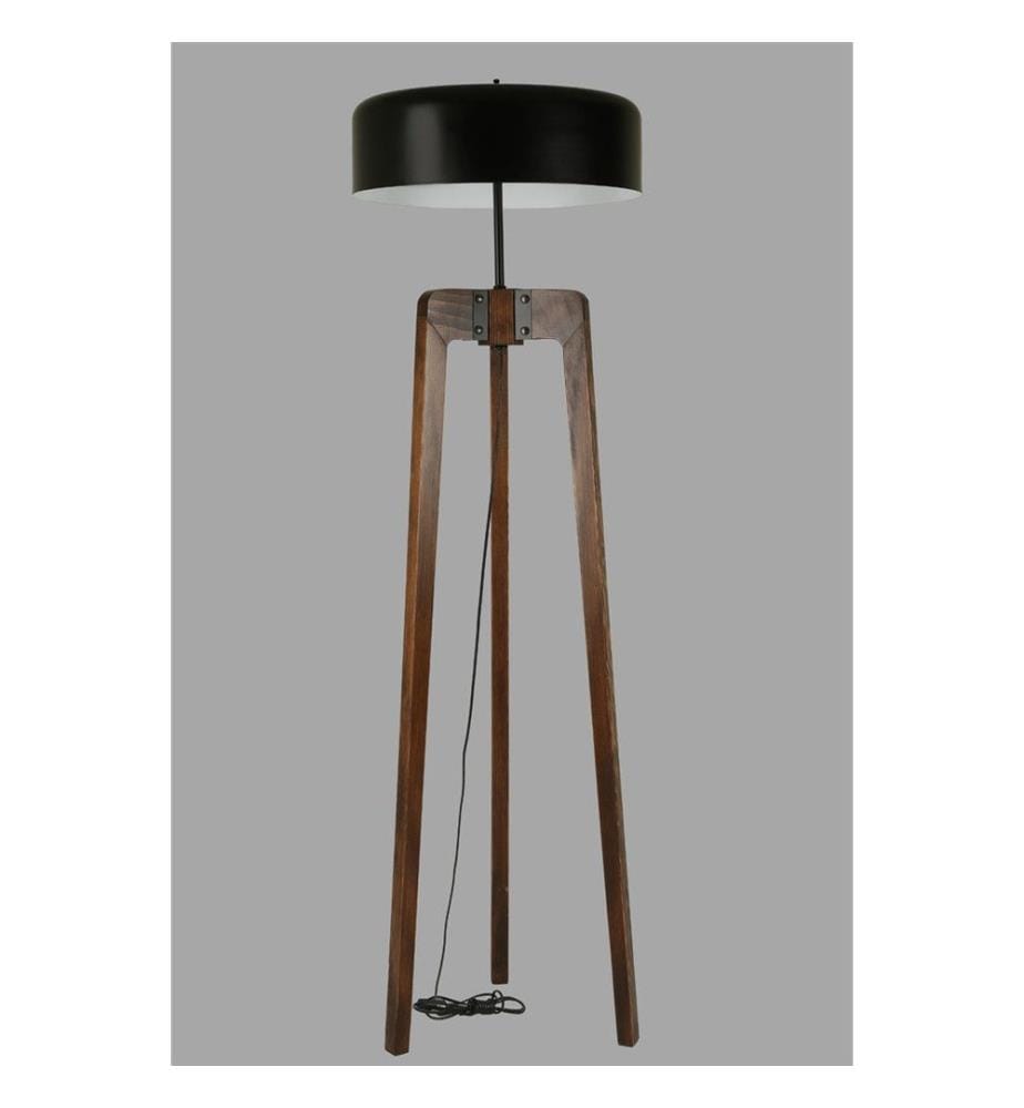 Couleur Noix, Noir, Lampadaire, Corps En Bois De Sapin