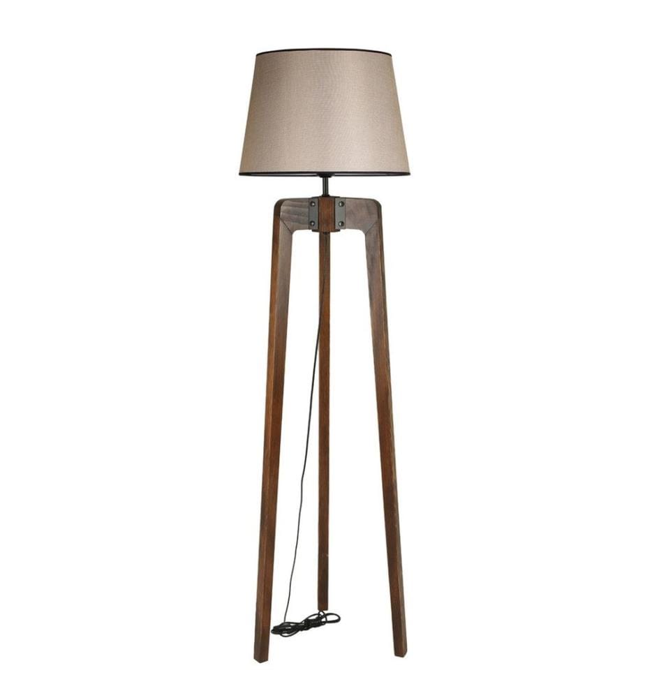 Noix, Lampadaire, Corps En Bois De Sapin