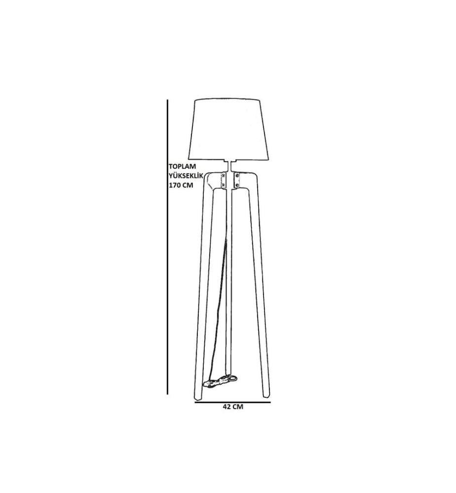 Couleur Noix, Noir, Lampadaire, Corps En Bois De Sapin