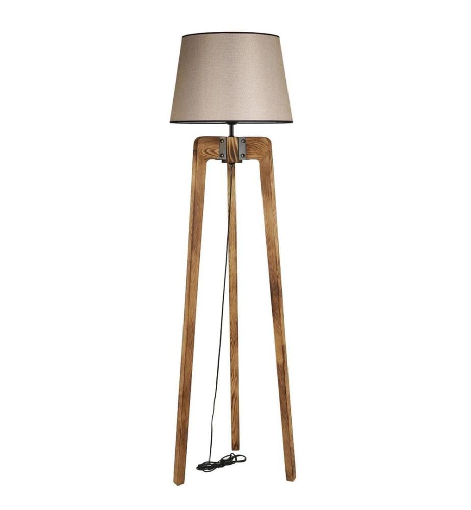 Noix, Lampadaire, Corps En Bois De Sapin