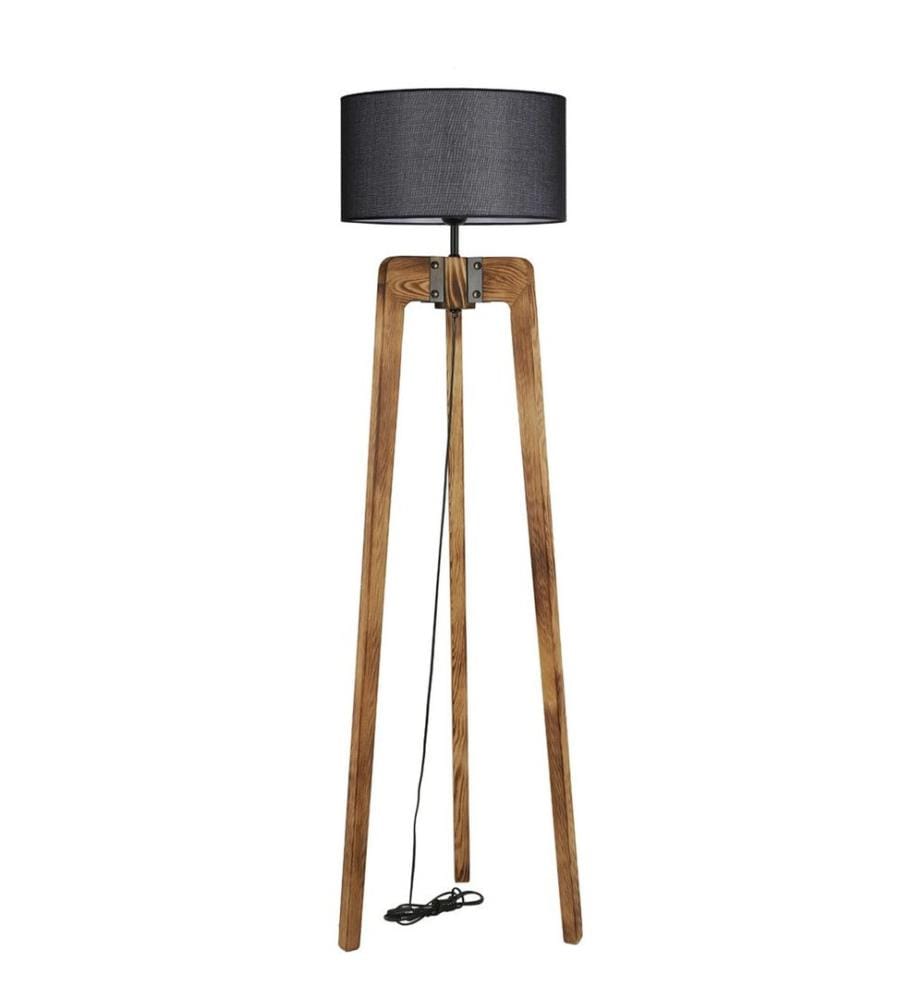 Couleur Noix, Noir, Lampadaire, Corps En Bois De Sapin