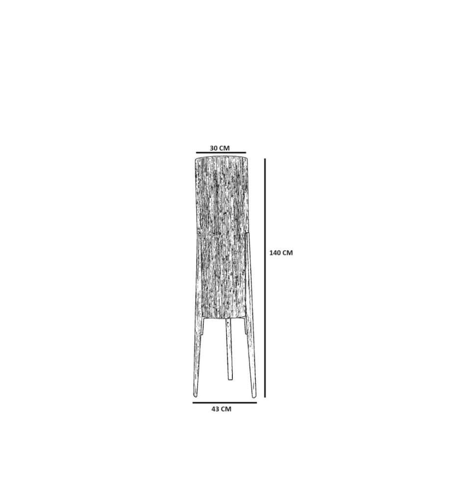 Lampadaire, blanc, noyer, CORPS EN MÉTAL / CORPS EN BOIS, capuchon en tissu