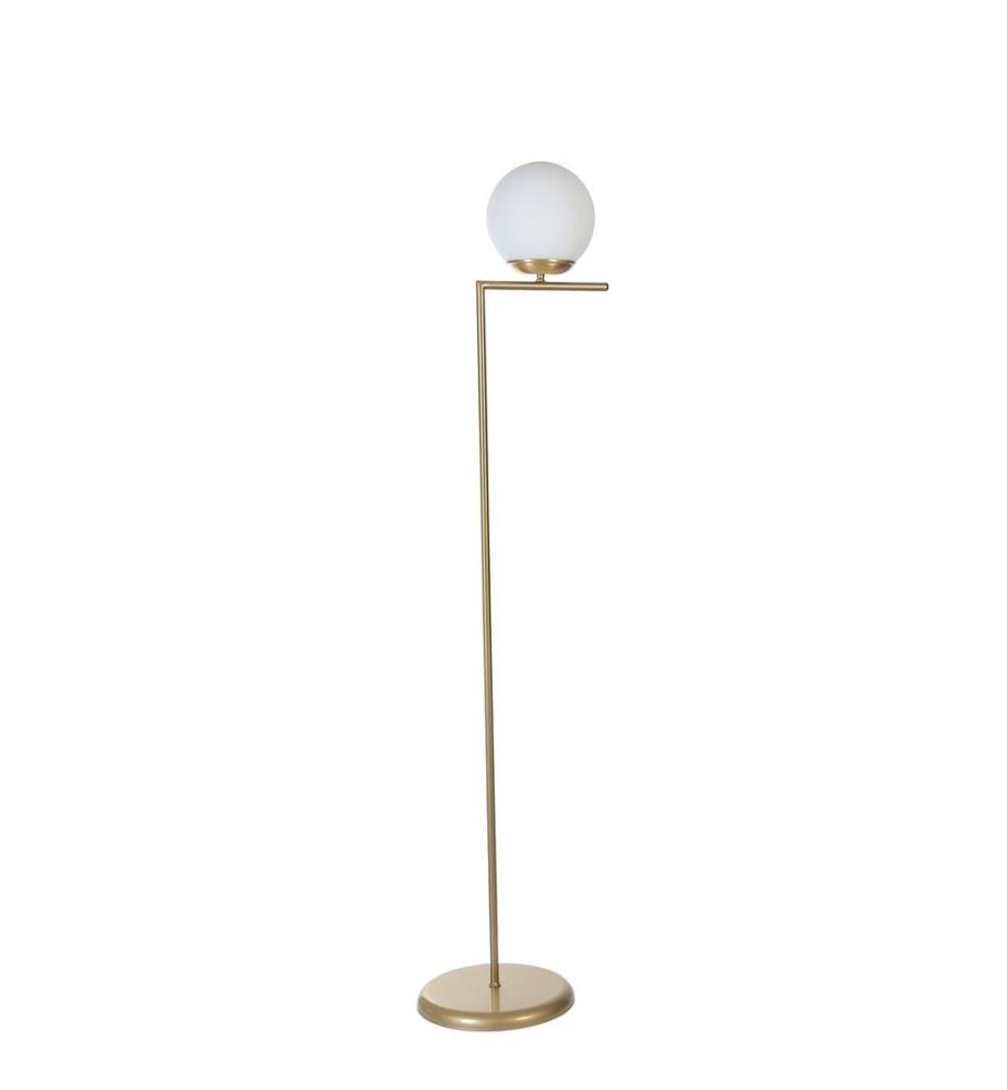 Stehleuchte, Gold, Weiss, Metallkörper, Glaskappe