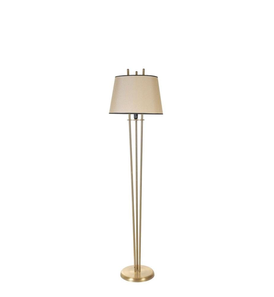 Stehleuchte, Creme, Gold, Metallkörper, Stoffkappe