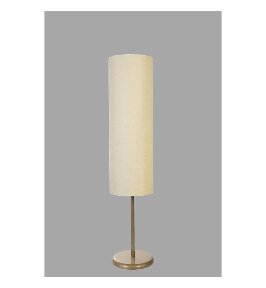 Stehleuchte, Gold, Creme, METALLGEHÄUSE, Bambuskappe