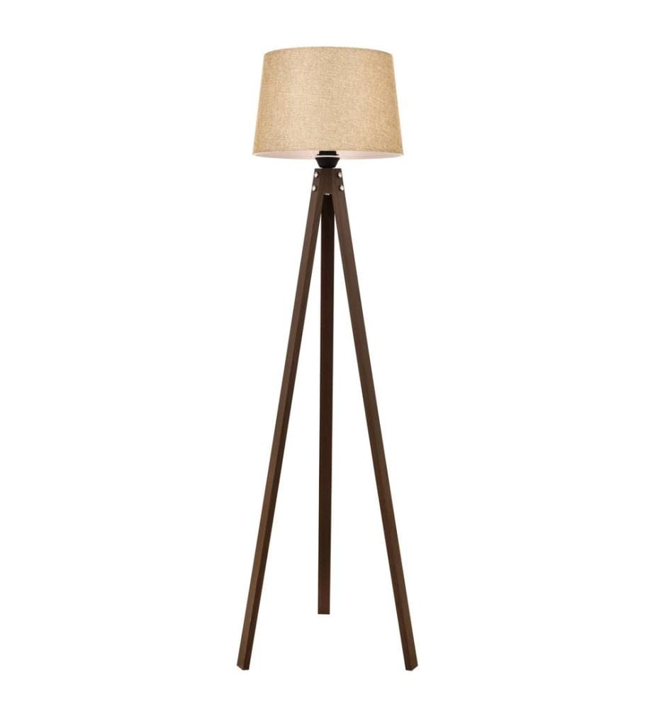Nussbaumfarbe,Creme, Stehlampen, Holzkörper
