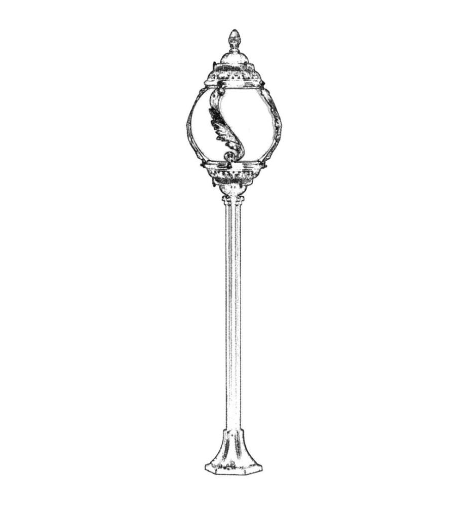 Noir, Lampadaire, ABS Borden