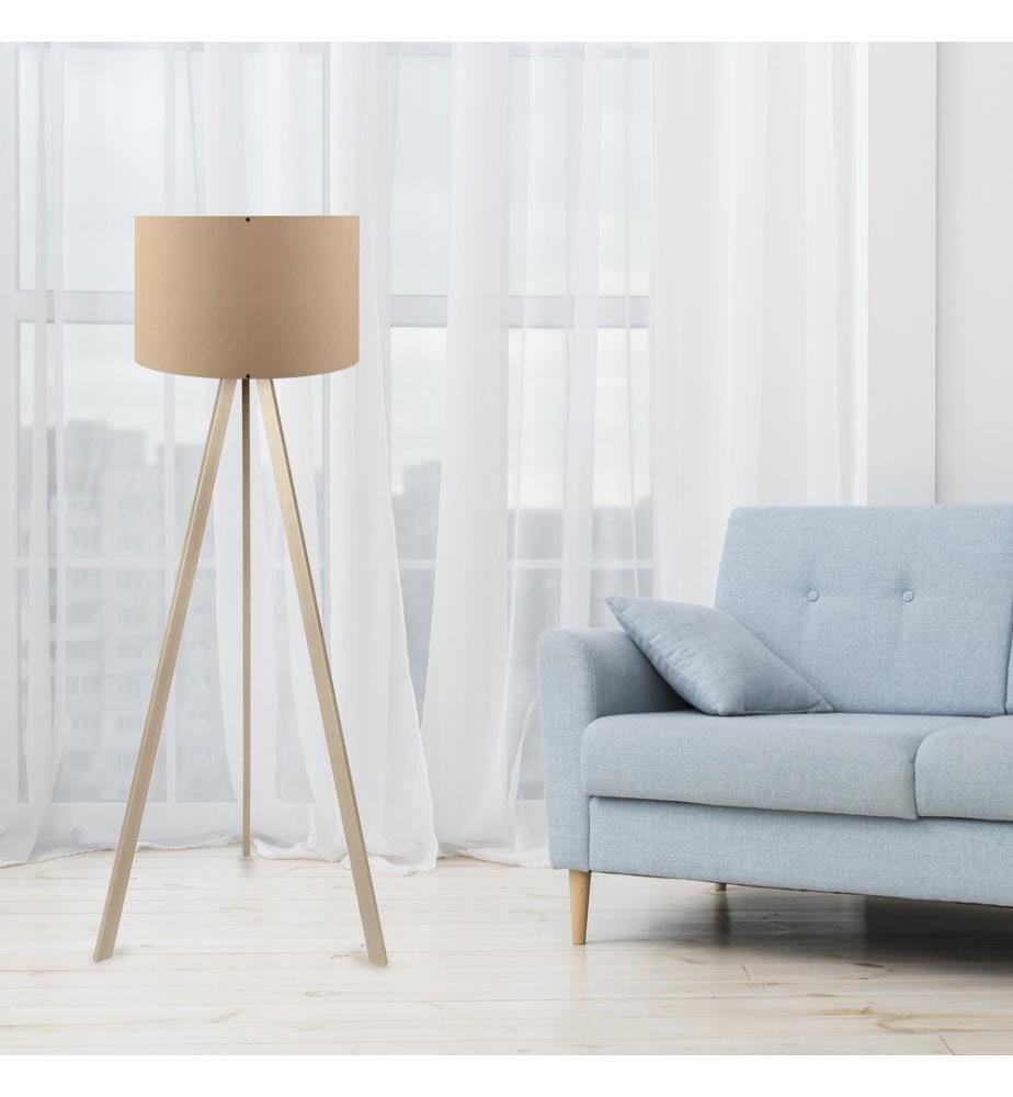 Stehlampe, Beige,Eiche, 70% MDF , 30% PVC Stoff, 38 X 140 cm