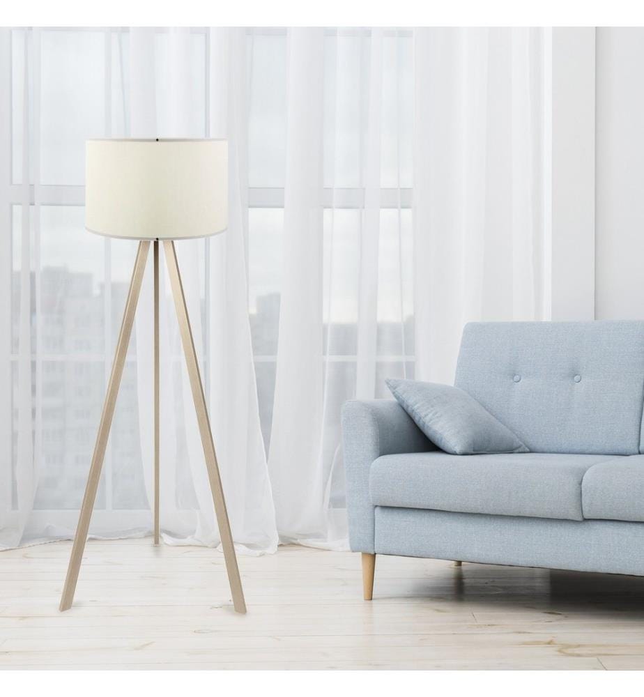 Stehlampe, Sahne,Eiche, 70% MDF , 30% PVC Stoff, 38 X 140 cm