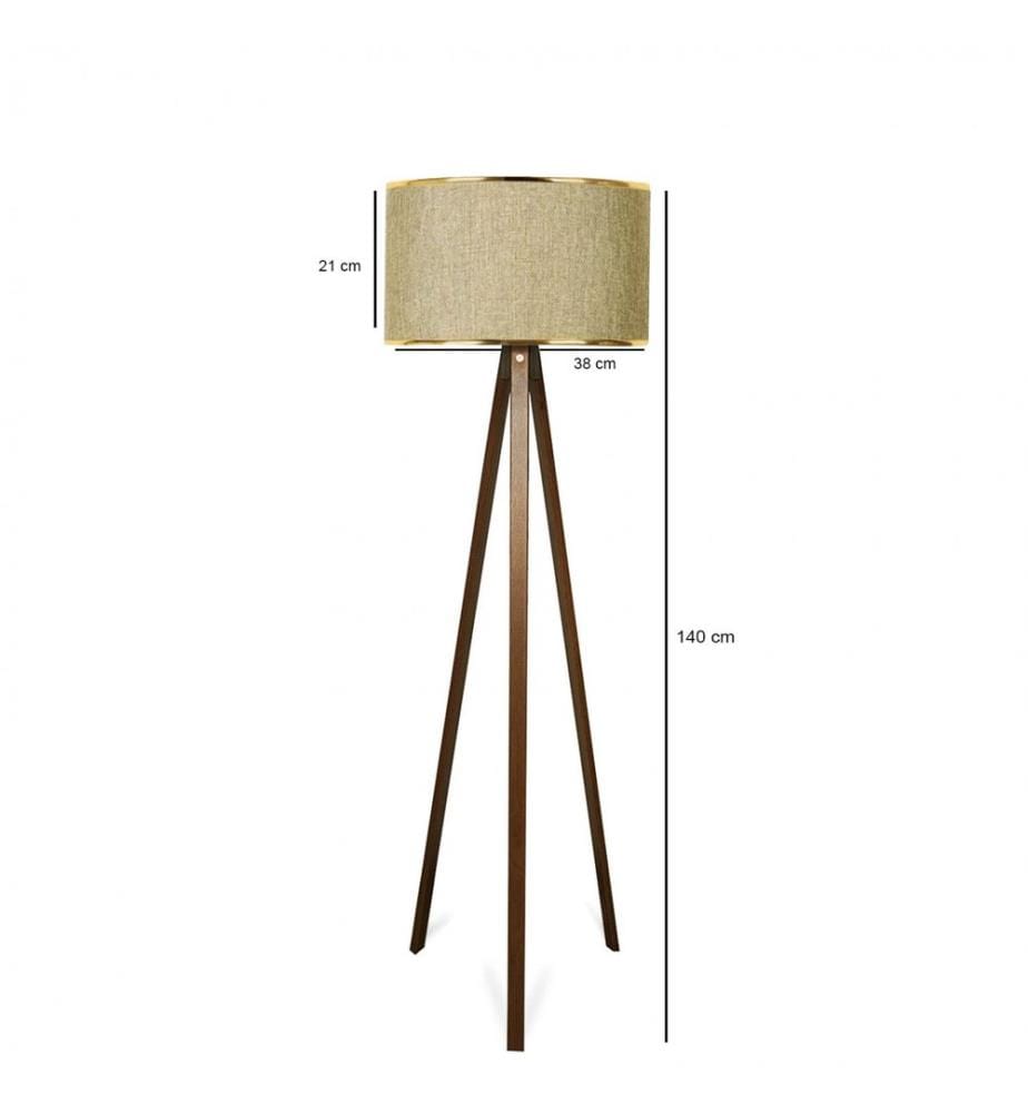 Beige, Or, Lampadaire, 21 X 38 cm, En Bois