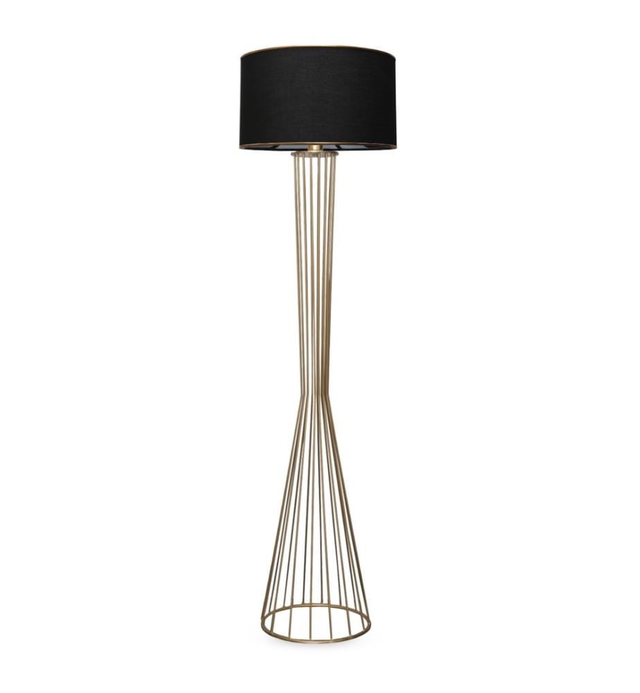 Noir, Or, Lampadaire, 21 X 38 cm, Métal