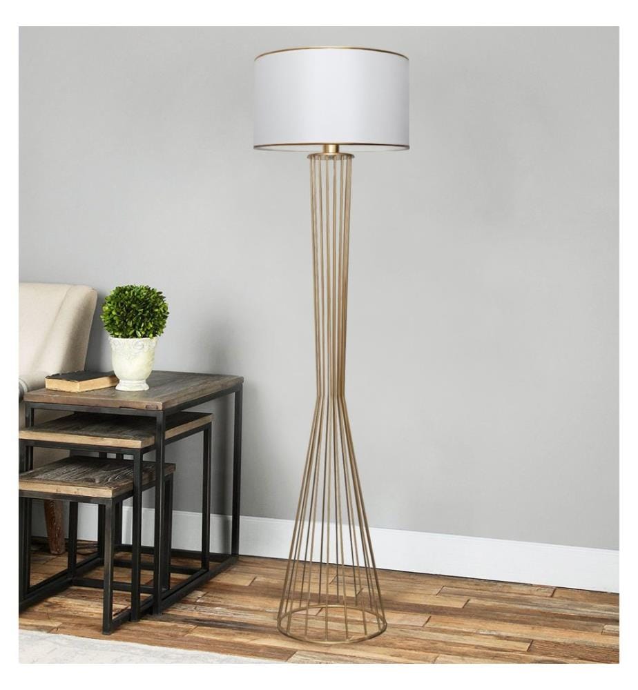 Blanc, Or, Lampadaire, 21 X 38 cm, Métal