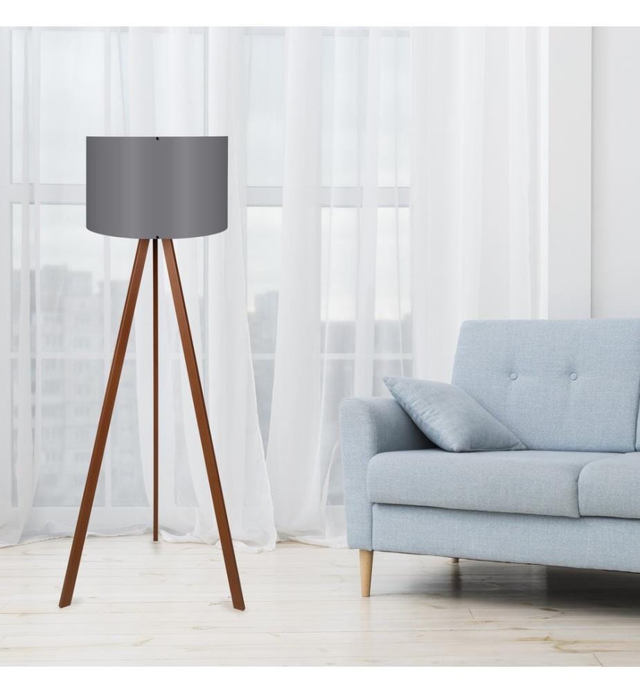 Braun,Grau, Stehlampen, 38 X 140 cm, 70% MDF , 30% PVC Stoff