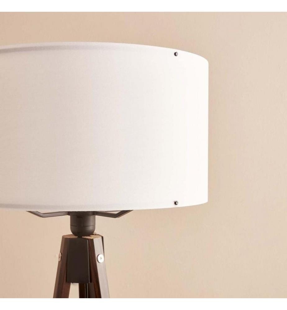 Lampadaire, blanc, marron, 100 % TISSU, structure : 100 % BOIS
