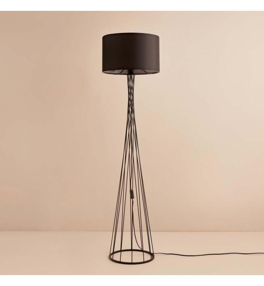 Stehlampe, Schwarz, 100 % STOFF, Gestell: 100 % METALL