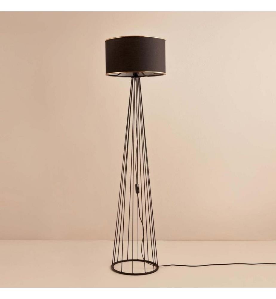 Stehlampe, Schwarz, 100 % STOFF, Gestell: 100 % METALL
