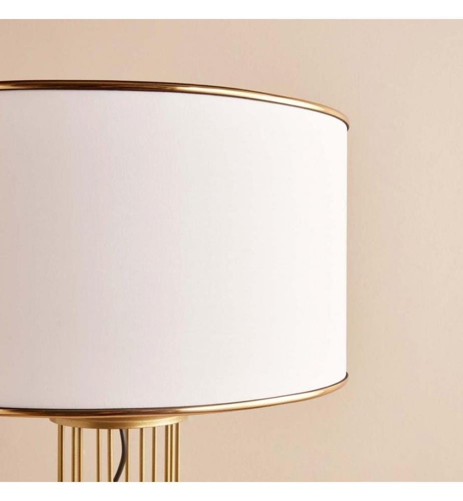 Lampadaire, blanc, doré, 100 % TISSU, structure : 100 % MÉTAL