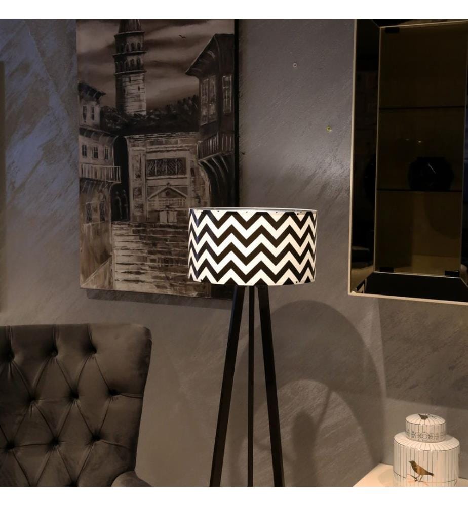 Noir, Blanc, Lampadaire, 21 X 38 cm, PVC