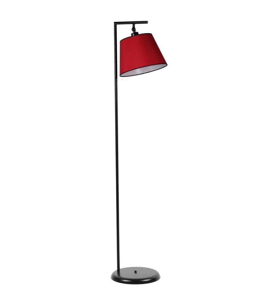 Lampadaire, Black, Red, Metal Body, Metal Cap