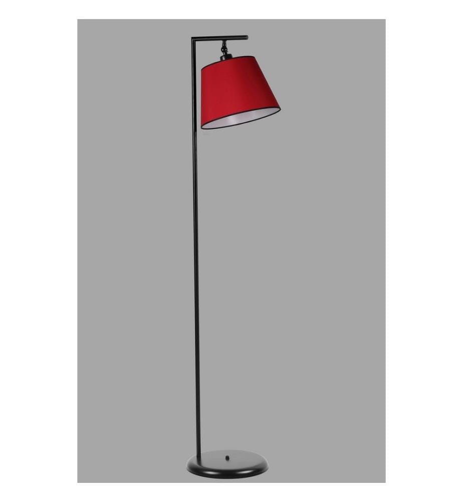 Lampadaire, Black, Red, Metal Body, Metal Cap