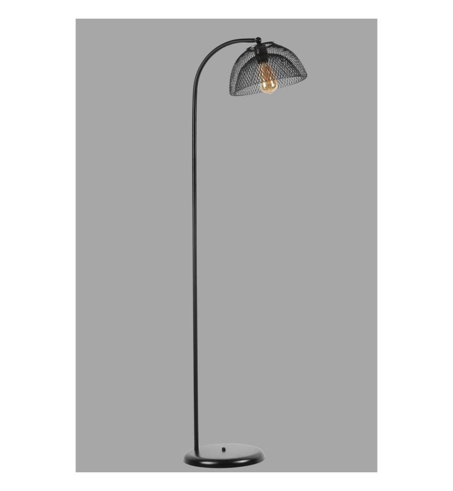 Stehlampe, Schwarz, Metallgehäuse, Metallkappe