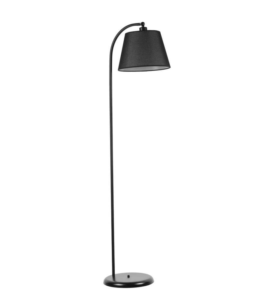 Lampadaire, Black, Metal Body, Metal Cap