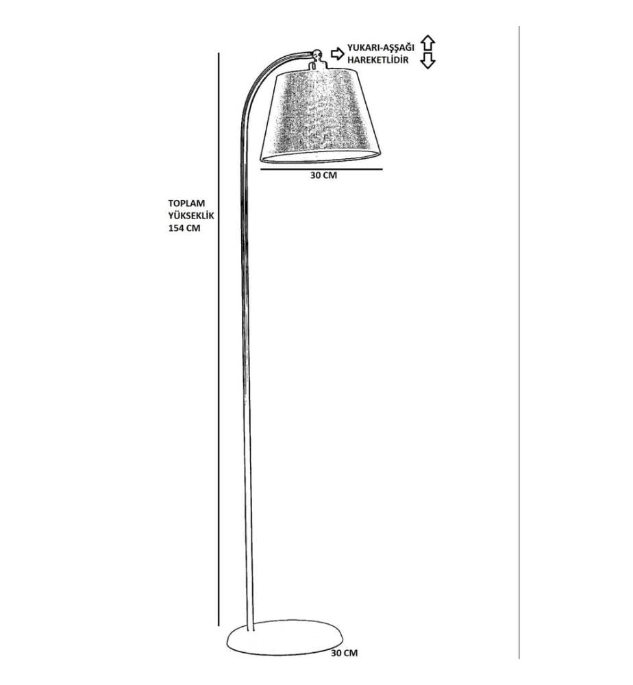 Lampadaire, Black, Metal Body, Metal Cap