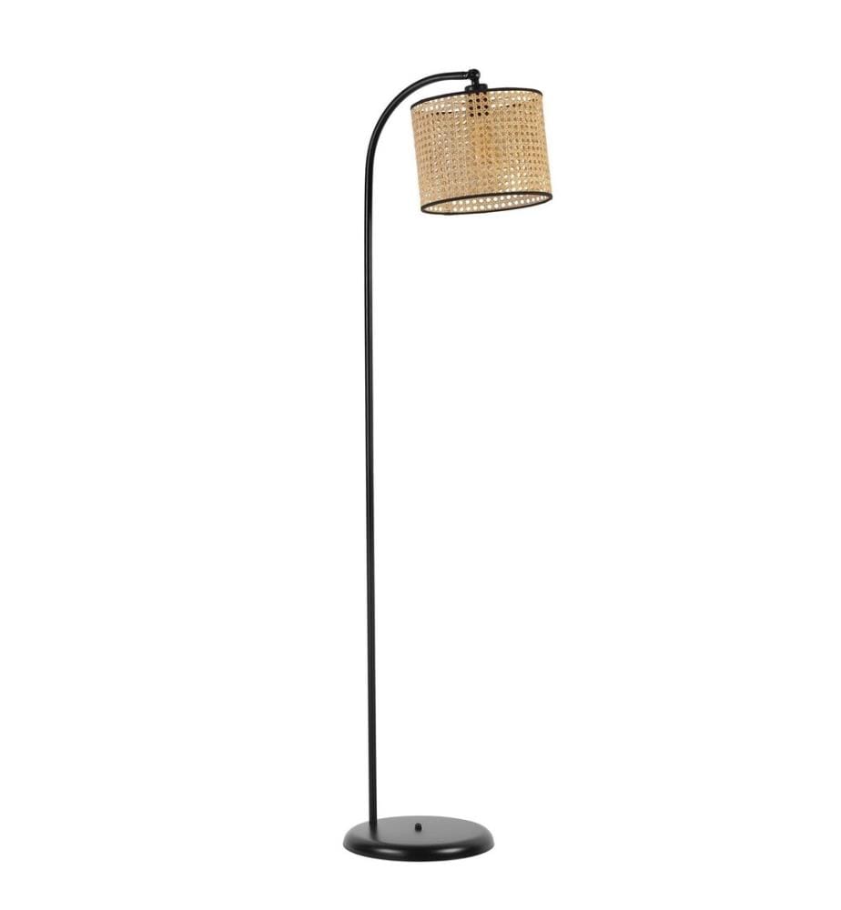 Stehlampe, Schwarz, Metallgehäuse, Metallkappe