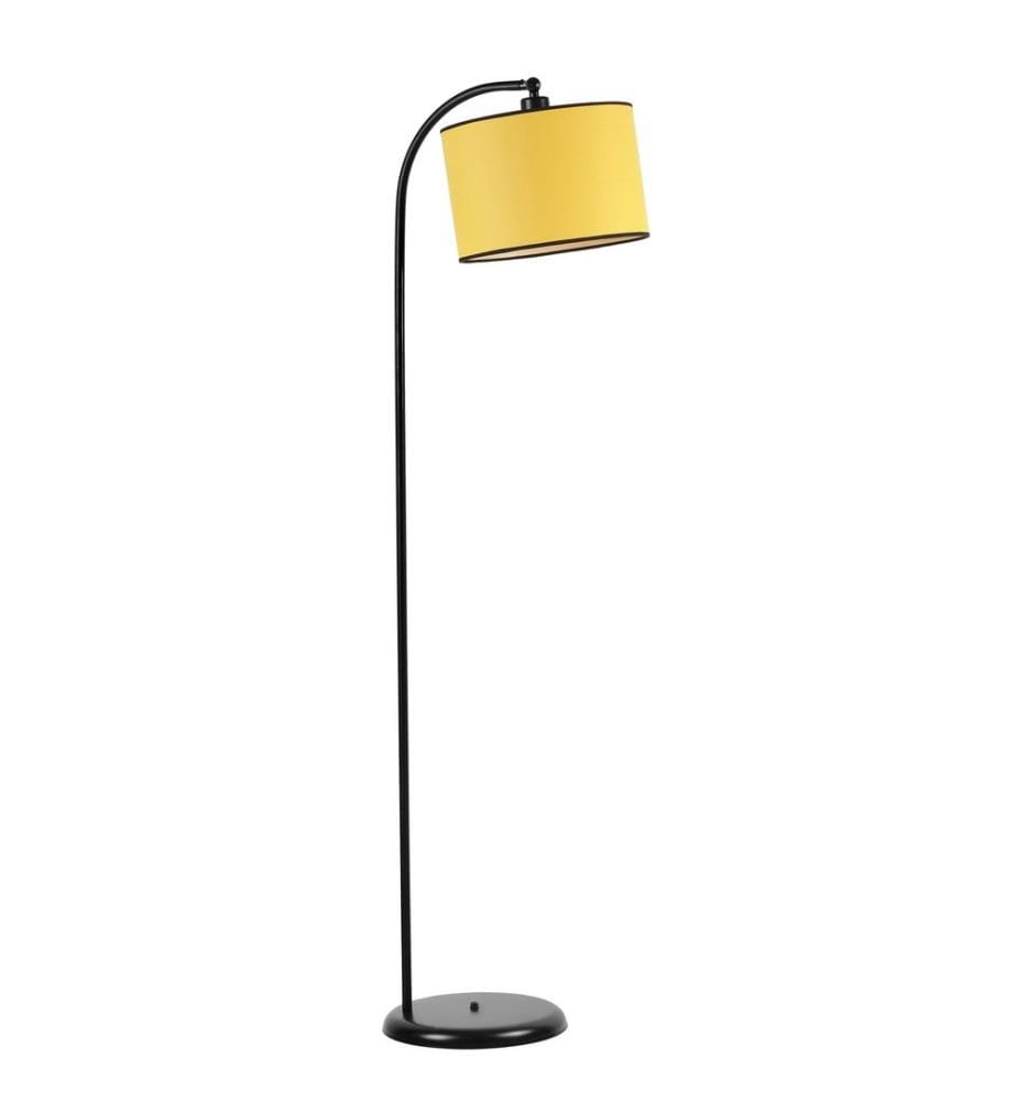 Stehlampe, Schwarz, Senf, Metallgehäuse, Metallkappe