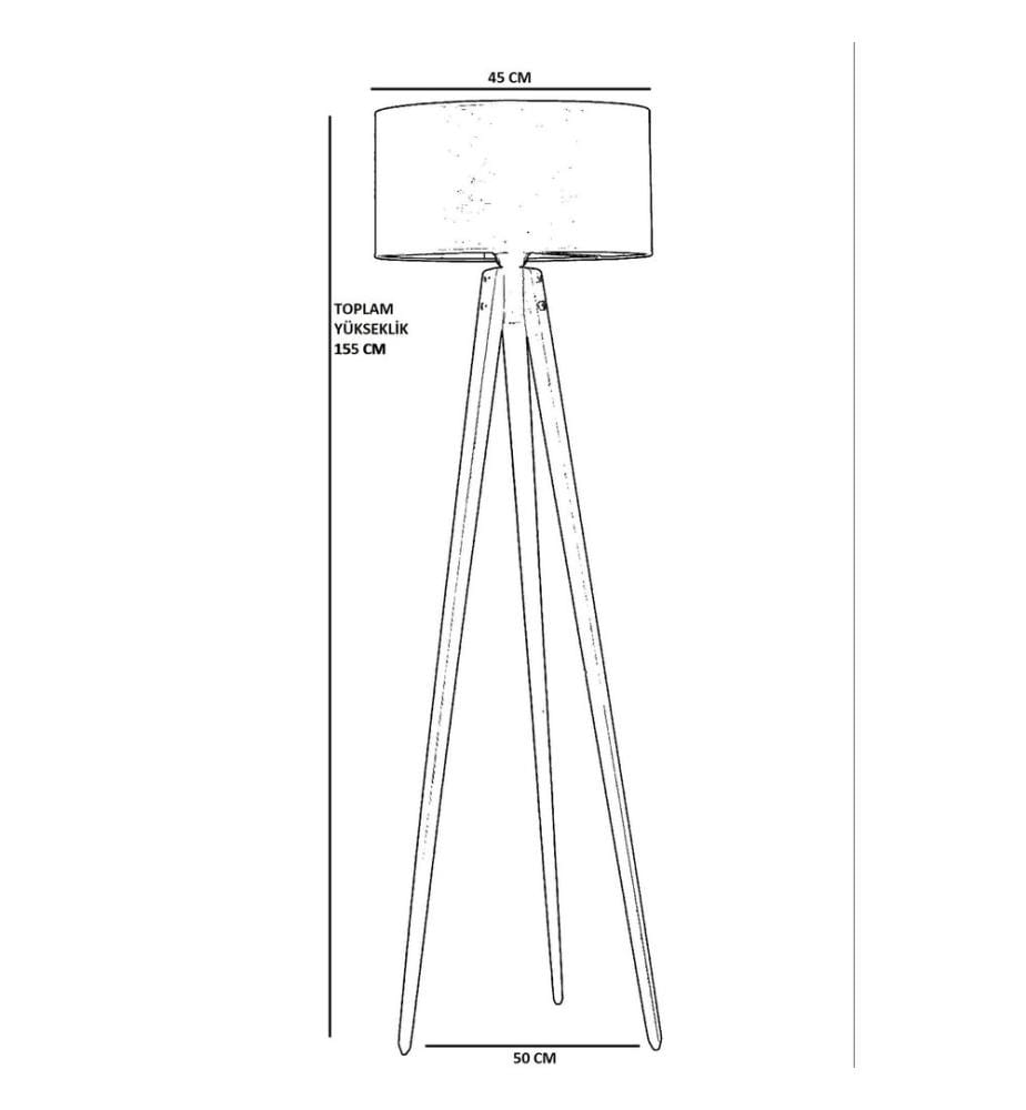 Lampadaire, Black, Wood Body