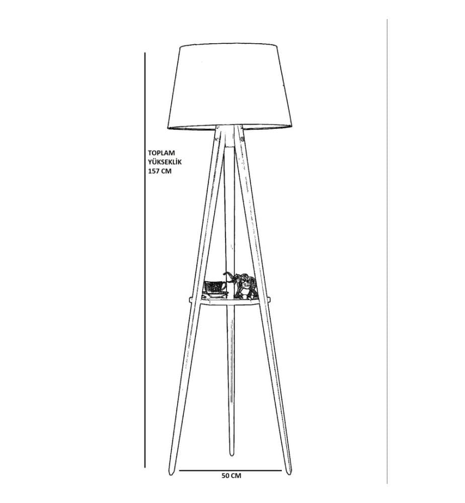 Stehlampe, Schwarz, Holzkorpus
