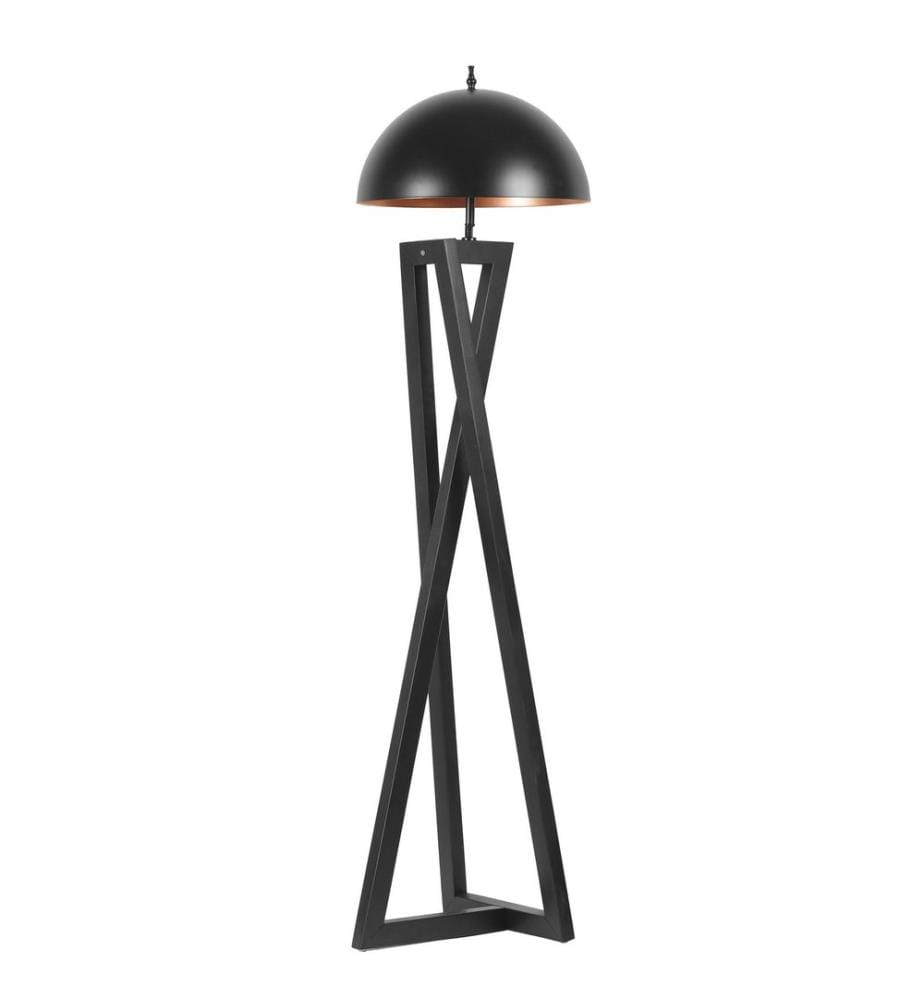 Stehlampe, Schwarz, Holzkorpus