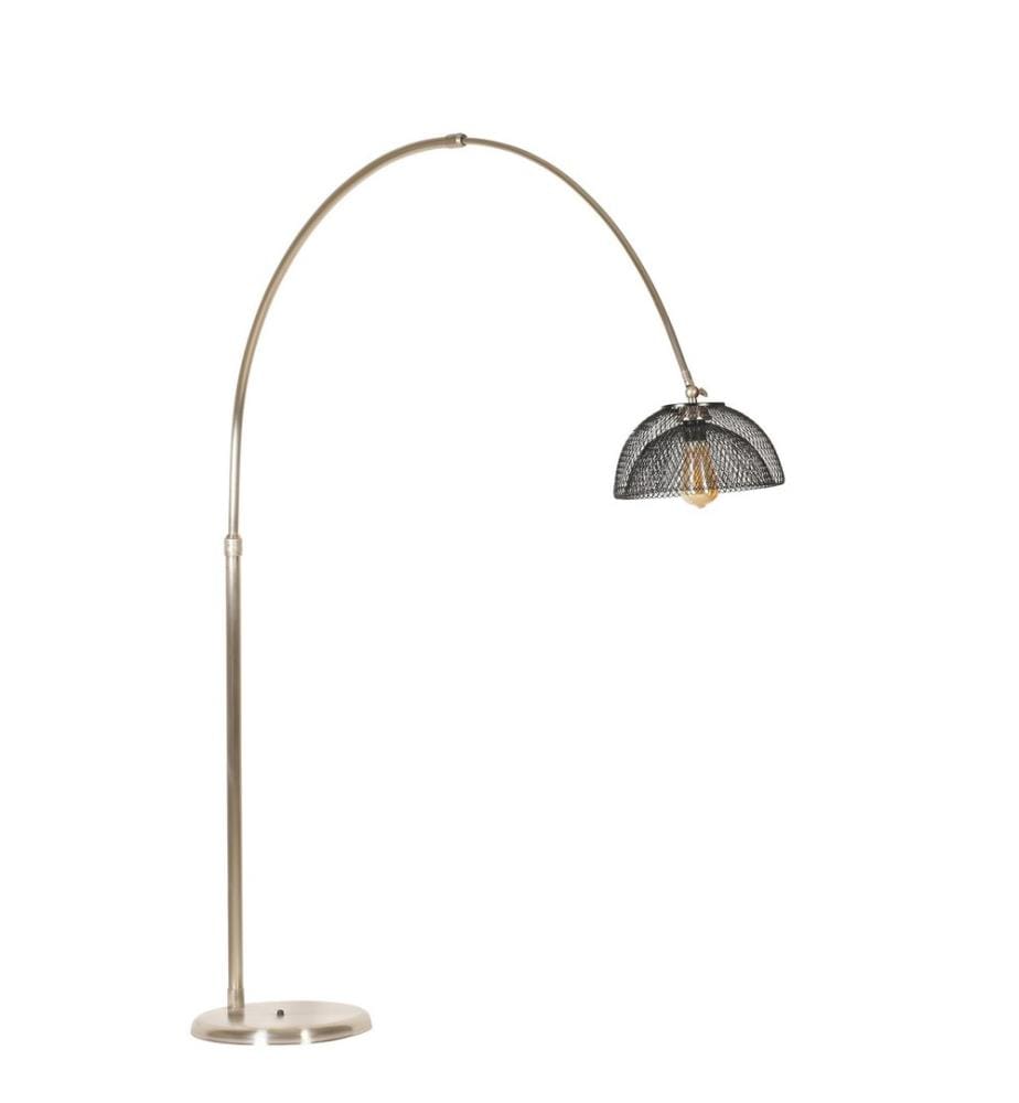 Lampadaire, noir, chrome, corps en métal