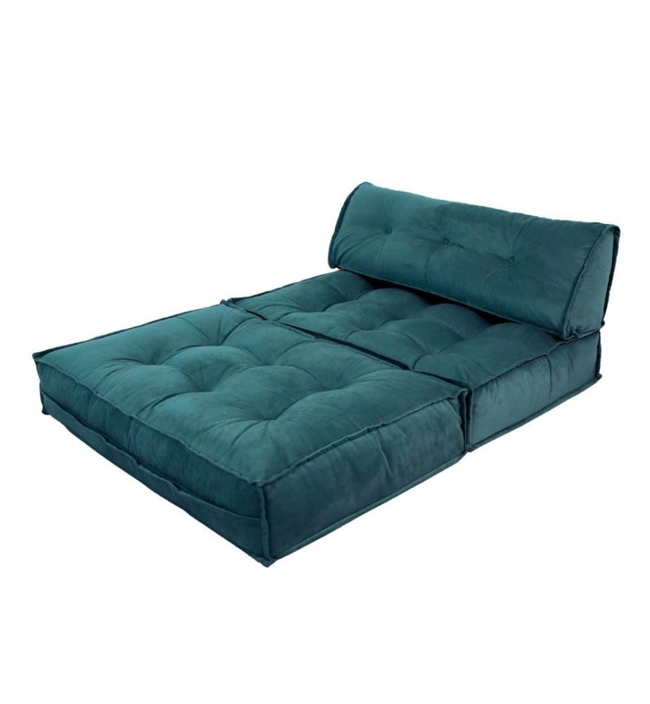Divano-letto a 2 posti, Verde petrolio, Rivestimento: 100% tessuto di velluto