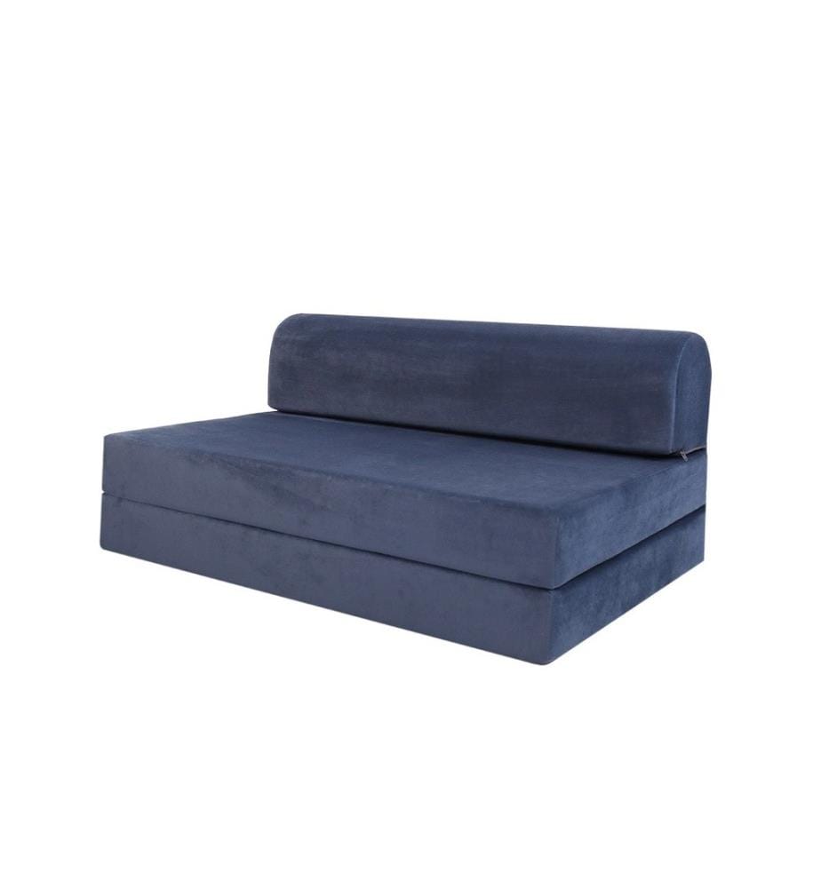 Divano-letto a 2 posti, blu, rivestimento: Tessuto 100% velluto