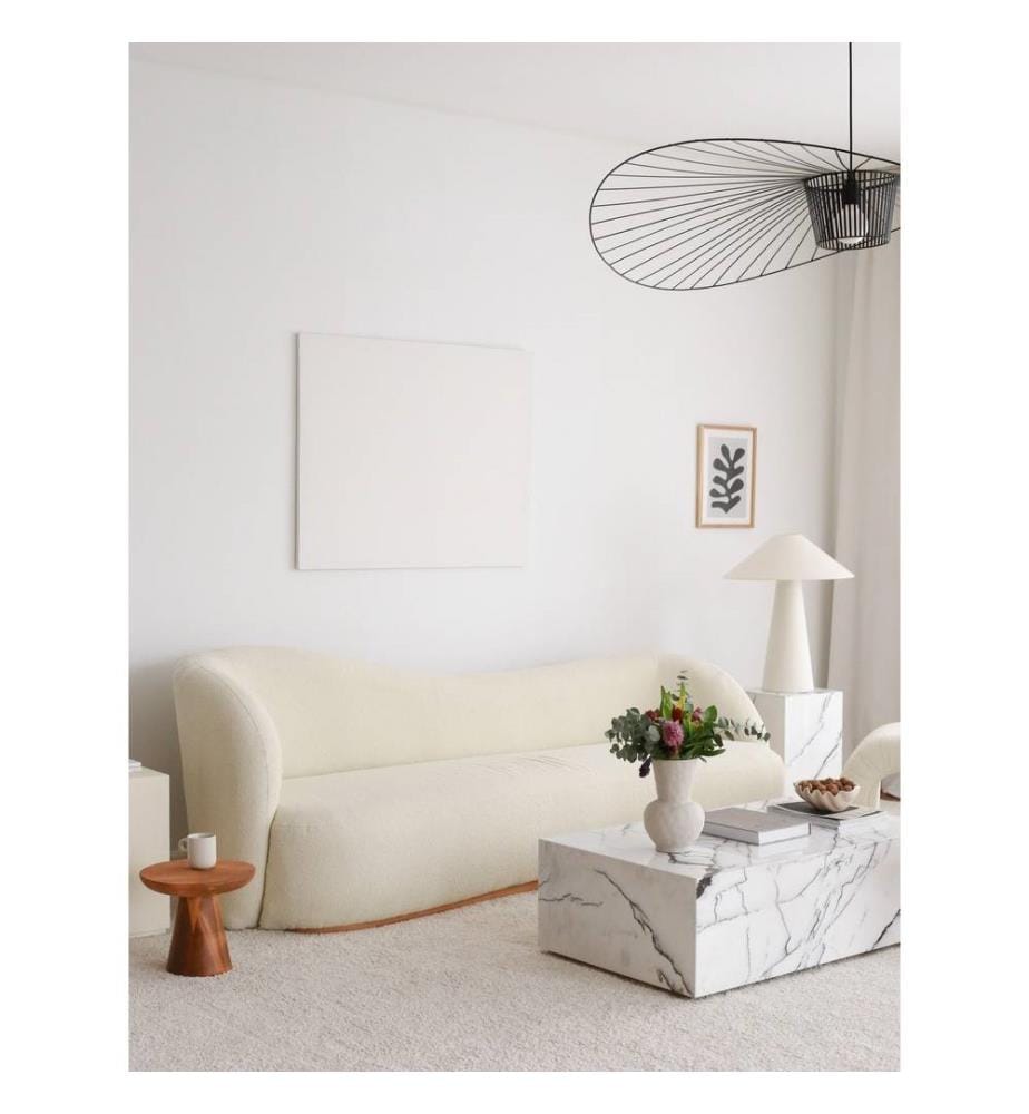 Divano a 3 posti, Bianco, Tessuto: 100% Teddy