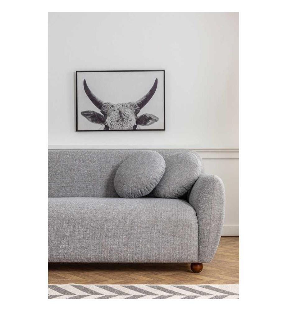 Corner Sofa, Light Grey, Beech Wood - Chipboard Frame, Polyester Fabric