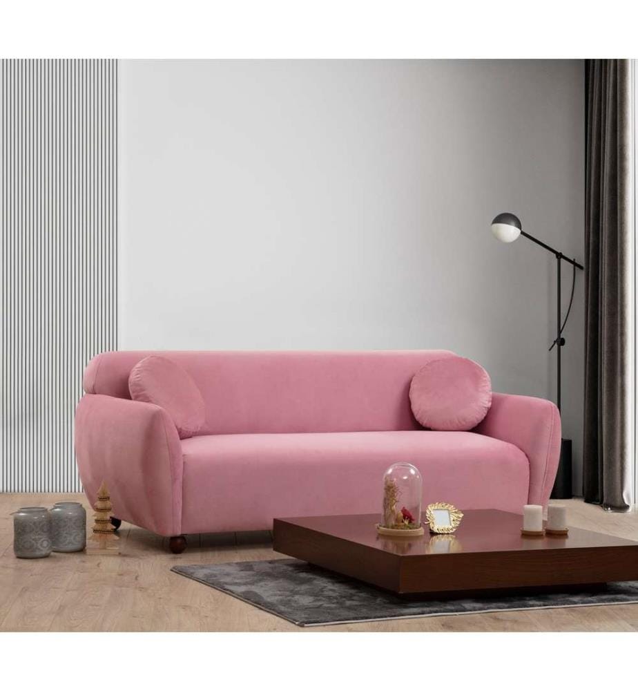 Divano a 3 posti, Dusty Rose, struttura in legno di faggio e truciolato, tessuto in poliestere